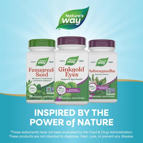 Vista 7 de Nature's Way Ginkgold Eyes, Gingko Biloba Suplemento para adultos, fórmula de salud visual*, sin gluten, 60 mg de extracto de ginkgo biloba por