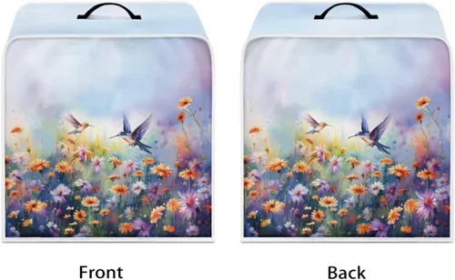 Vista 163 de Funda para cafetera, poliéster, azul, se adapta a la mayoría de máquinas de café estándar, protector resistente al polvo, huellas dactilares Playa