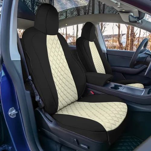 Vista 2 de FH Group Fundas de asiento de automóvil de ajuste personalizado hechas específicamente para Tesla Model Y Ultraflex 2020-2025, fundas de asiento