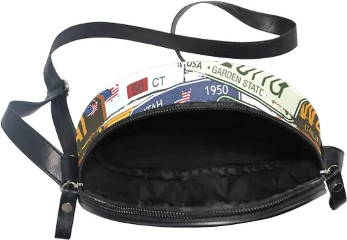 Vista 4 de WellLee - Bolso bandolera para matrículas de coche, diseño retro