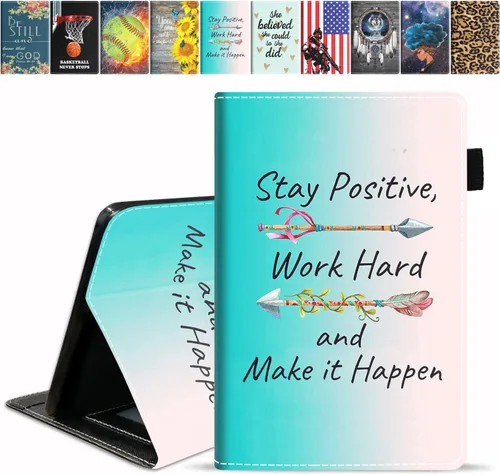 Vista 21 de Funda para tablet Amazon Fire HD 10 de 10.1 pulgadas (9ª/7ª generación, versión 2019/2017) – Funda de piel sintética con soporte para tarjeta