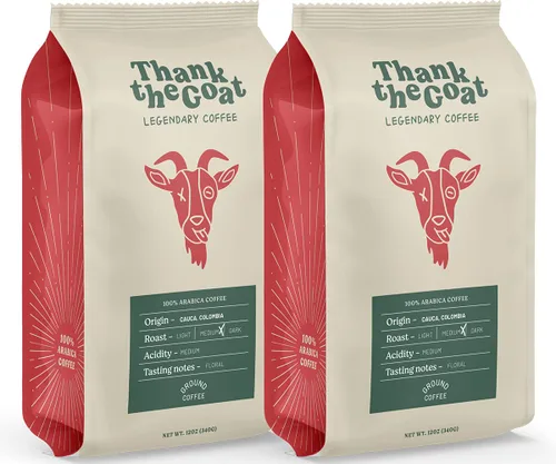 Vista 11 de Thank the Goat Made to Order Café molido gourmet, recién tostado, tostado medio de Huila, Colombia, 12 oz.