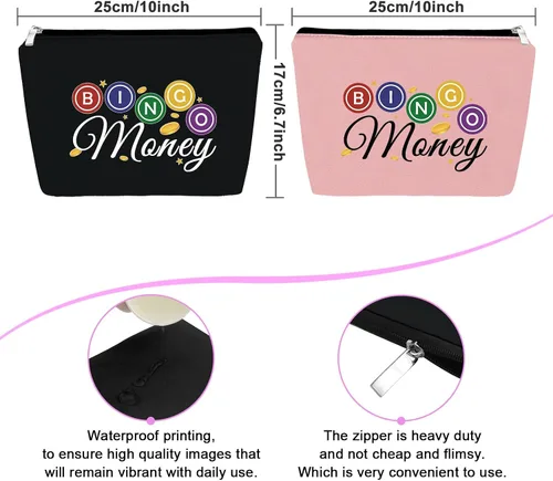 Vista 2 de Sfodiary Bolsa de maquillaje cosmético para amantes del bingo - Regalos de casino para mujeres, Bolsa de maquillaje de regalo para amantes del bingo