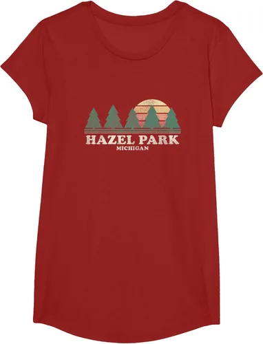 Vista 33 de Hazel Park MI - Camiseta vintage con diseño retro de los años 70, Azul / Patchwork, S