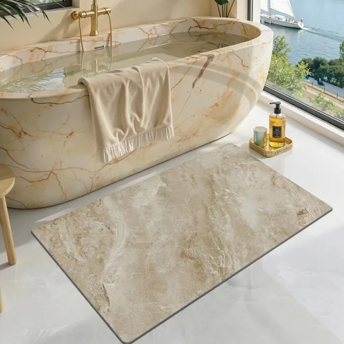 Vista 21 de LUMI Tapetes de baño ultra delgados, superabsorbentes, de secado rápido, antideslizantes, para debajo de la puerta, bañera, lavabo y ducha, 17 x 30