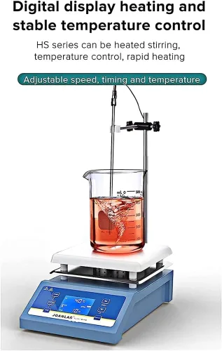Vista 6 de Laboratory Heating Magnetic Stirrer, 3L Laboratory Dual Control Hotplate Magnetic Stirrer Mixer with Stir Bar