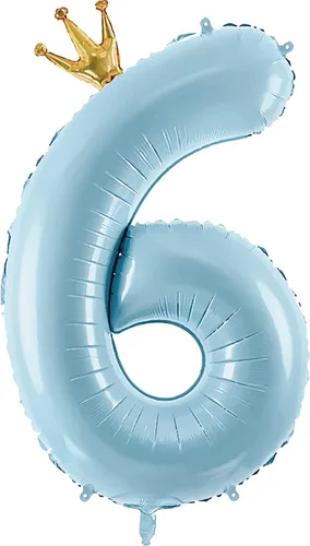 Vista 13 de Globo de número 0 de Gigloon con corona, globos de números grandes de 40 pulgadas para decoraciones de fiesta de cumpleaños, azul
