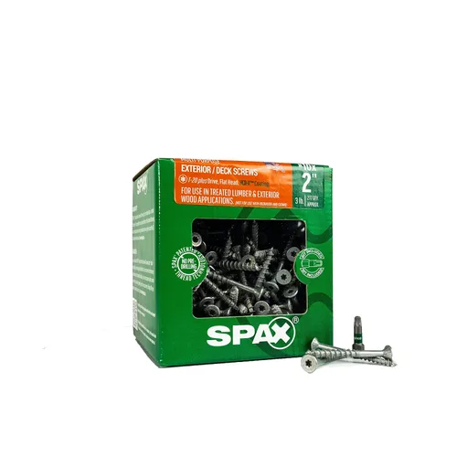 Vista 43 de SPAX Tornillos de madera para cubierta de cabeza plana exterior #8 x 1-1/2 pulgadas, construcción Torx T-Star Plus (550 EA) broca de 3 libras