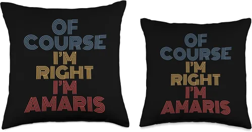 Vista 3 de Amaris Personalized Name Tees Oh Course I'm Right I'm Amaris - Almohada divertida con nombre personalizado, 16 x 16 pulgadas, multicolor