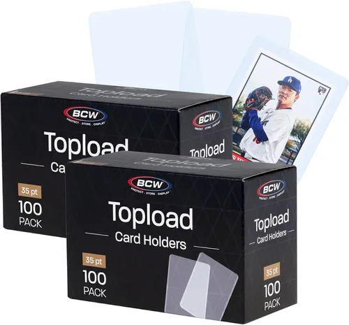 Vista 10 de BCW 3x4 Standard Topload Card Holders for 35 Pt Trading Cards, 100 Count