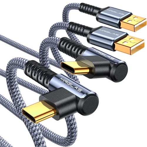 Vista 10 de MRGLAS Cable USB C 3.2A, cable USB a USBC (paquete de 4), cable de carga Gris