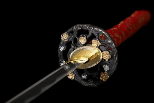 Vista 6 de KATOKU - Espada Katana Samurai japonesa con tema de Sakura Roja Espada Espada Completa