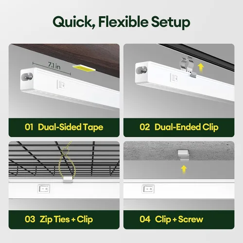 Vista 7 de Maygrove Luces de cultivo para plantas de interior de 2 pies, luz de crecimiento de espectro completo similar al sol, 5000 K, 60 W (4 x 15 W), tiras