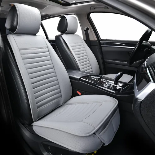 Vista 7 de Cubiertas para asiento trasero Sunny color, cojines para asiento trasero, protector de banco automático con piel de PU transpirable y fondo Beige