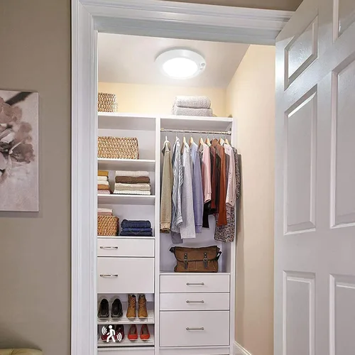Vista 6 de Luces LED de armario con sensor de movimiento para interiores, funciona con pilas, 210LM 6000K, blanco frío para lavandería, escalera, pasillo