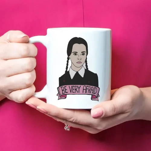 Vista 4 de Fonhark - Taza Wednesday Addams (The Addams Family, 90s Film or Movie Buff Fanstic Cup, The X Files, Creepy, Nostalgia, Morticia, Goth), taza