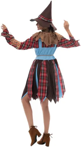 Vista 2 de FantastCostumes Disfraz de espantapájaros para mujer, disfraz de Halloween lindo y divertido para cosplay