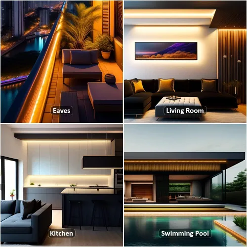 Vista 5 de NOVOSTELLA Tiras de Luces LED Blancas Sintonizables Impermeables de 20 pies, Luz de Cuerda Flexible Regulable 3000K-6500K 12V Luz de Cinta