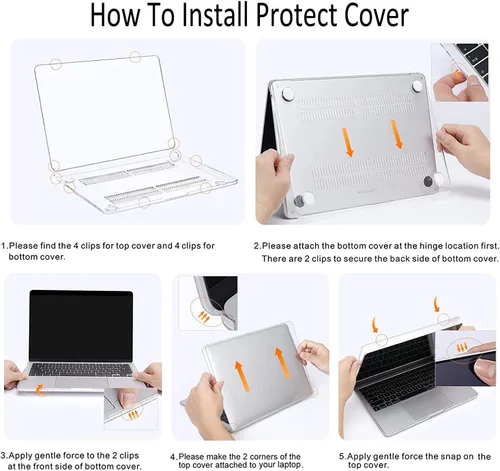 Vista 8 de Funda compatible con MacBook Air de 15 pulgadas 2026 2025-2023 Release M5 A3448 M4 A3241 M3 A3114 M2 A2941 Funda de plástico duradera con cubierta