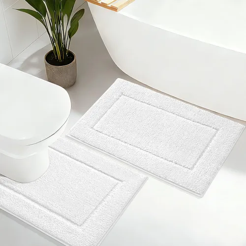 Vista 22 de IM HOME Tapetes de baño, felpa ultra suave, de microfibra esponjosa, absorbente, parte trasera antideslizante, lavable a máquina, tapetes para suelo