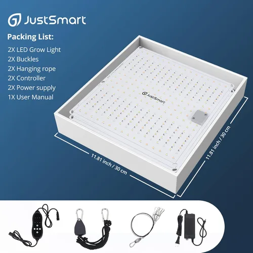 Vista 7 de Litake Luces LED de crecimiento de espectro completo de 2 x 1000 W con cobertura de 3 x 3 con 256 cuentas LED, paquete de 2, 10 niveles