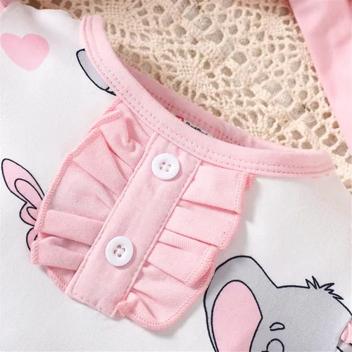 Vista 4 de Mameluco de manga corta con estampado de elefante para recién nacido, para primavera y verano