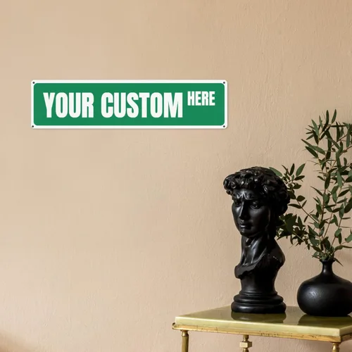 Vista 2 de Letrero de calle personalizado, letrero de metal personalizado para oficina, negocios, lugar de trabajo, hogar, bar, interior/exterior con logotipo