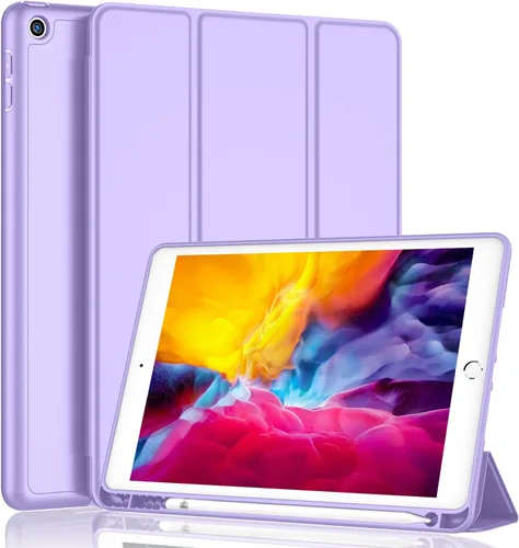 Vista 30 de iMieet Funda para iPad 9.7 (modelo 2018/2017, 6ª/5ª generación), funda inteligente con soporte para lápiz y parte trasera de silicona suave de piel
