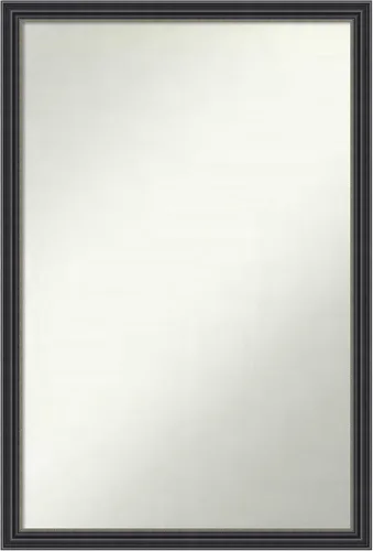 Vista 226 de Amanti Art Espejo de baño negro para sobre fregadero, 22 x 22 pulgadas, espejo de tocador cuadrado estrecho negro Avon, marco de madera casual