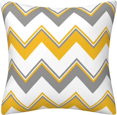 Vista 4 de Drmstow Juego de 4 fundas de almohada amarillas de 18 x 18 pulgadas, modernas, decorativas, geométricas, para exteriores, sofá, sala de estar