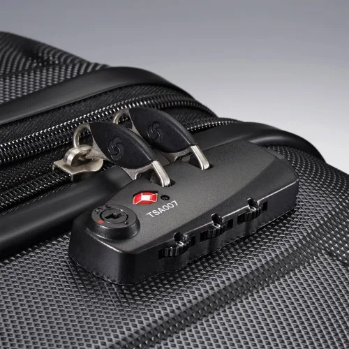 Vista 4 de Samsonite Omni - Juego de 3 piezas con accesorios para equipaje, Negro -, Equipaje rígido con ruedas