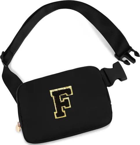 Vista 70 de Bolsa de cinturón para niñas y mujeres, bolsas cruzadas, riñonera, riñonera personalizada, Negro, Small