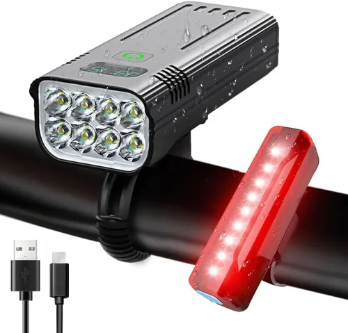 Vista 13 de Victoper Bike Light, High Lumens Super Bright Bicycle Lite, 6+4 Modes USB Rechargeable Bike Headlight & Taillight Set, Waterproof Safety Bike Front