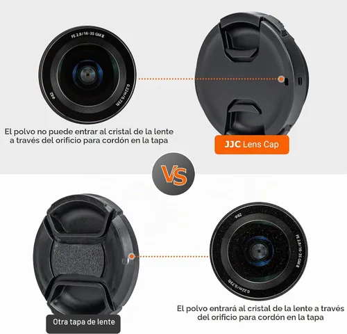 Vista 4 de JJC - Juego de 2 tapas de lente frontal de 37 mm con pinza central y goma elástica de lujo para cámaras Olympus, Panasonic, Canon, Nikon y otras