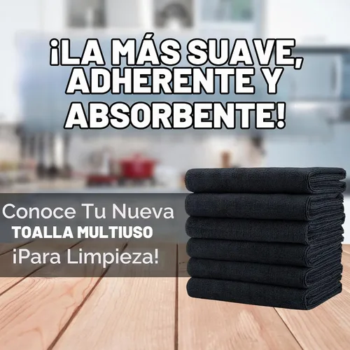 Vista 2 de Microfiber Wholesale Toallas de microfibra Pro Multi Surface de 16" x 24" Paquete de 6 (negro)