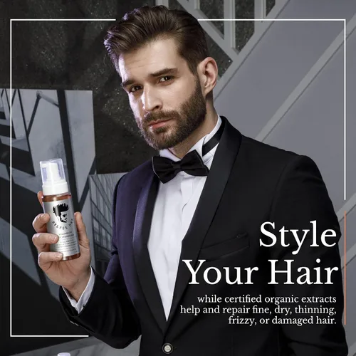 Vista 6 de Avenue Man Volume Lift Mousse – Espuma para el cabello de 5.07 onzas con aceite de argán, proteína de seda y vitamina E para mayor fuerza, grosor