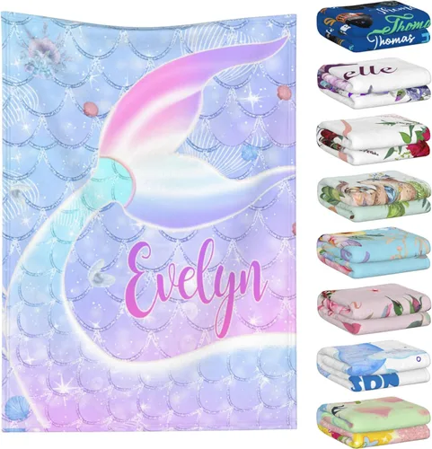 Vista 15 de Manta personalizada con nombre para niños y adultos, mantas personalizadas para niñas y niños, manta de franela personalizada con nombre