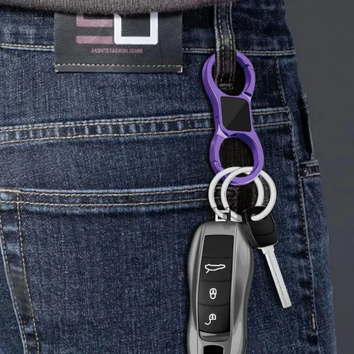 Vista 6 de Idakekiy Llavero de liberación rápida con 4 llaveros, organizador de llavero de coche resistente para hombres y mujeres
