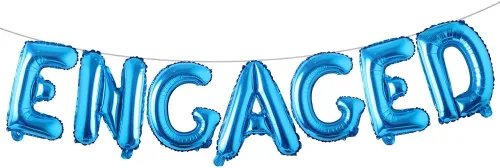 Vista 7 de Letras de globo AF multicolor de 16 pulgadas con letras de globos de compromiso para fiestas de compromiso (negro)