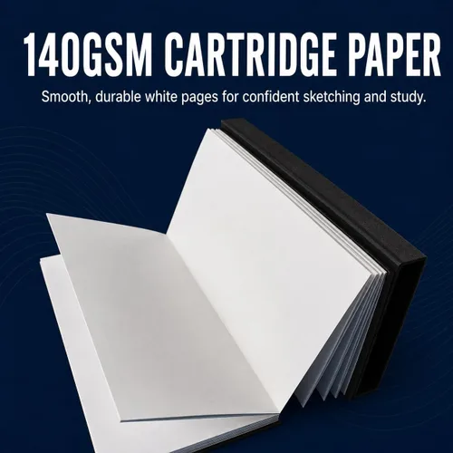 Vista 3 de Seawhite Pocket Concertina Sketchbook in Case 7x3.5 in (175mm x 90mm) Cartucho de papel de 4.94 oz/m², 38 páginas. Diario portátil de tapa dura