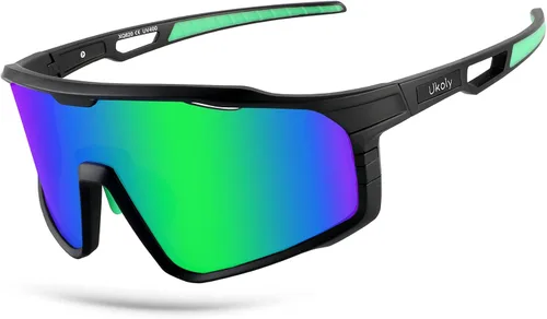 Vista 9 de Ukoly Gafas de sol para ciclismo, correr, béisbol, pesca y golf para hombres y mujeres, gafas de sol deportivas con lente HD UV400 de 620