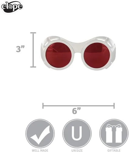 Vista 6 de elope Gafas Hyper Vision blancas con lente roja accesorio de disfraz para hombres y mujeres