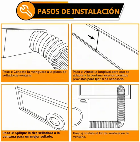 Vista 6 de LBG Products Kit de ventana de ventilación de secadora para manguera de ventilación de secadora de 4 pulgadas de diámetro, kit de placas de sellado