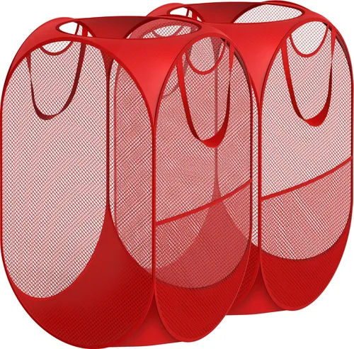 Vista 4 de Simple Houseware Mesh Pop-Up - Cesta de lavandería.