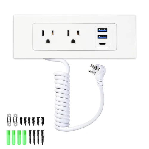 Vista 8 de Kit de salida en cajón: dos salidas de CA de 15 amperios y puertos USB Negro