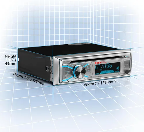 Vista 4 de BOSS Audio Systems MR500UABS Estéreo Marino para Barco – DIN Sencillo, Bluetooth, Reproductor de CD DVD, Receptor de Radio AM/FM, USB Blanco