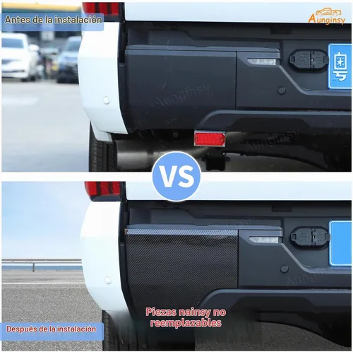 Vista 2 de Protector de parachoques trasero para auto compatible con Toyota Tundra 2022-2025, para guardabarros trasero lateral de camioneta, protector