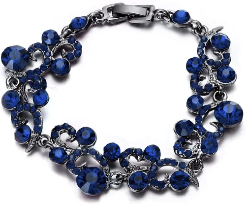 Vista 5 de EVER FAITH Conjunto de collar y aretes de cristal austriaco elegante para mujer