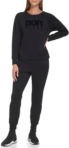 Vista 2 de DKNY Pantalón deportivo de forro polar con bolsillos para mujer