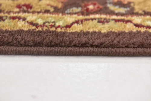 Vista 9 de Unique Loom - Colección Voyage - Alfombra redonda tradicional oriental, marrón, Polipropileno, Crema/ marrón